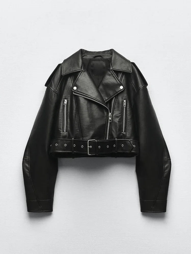 Jaqueta Biker Feminina Cropped - Casslu
