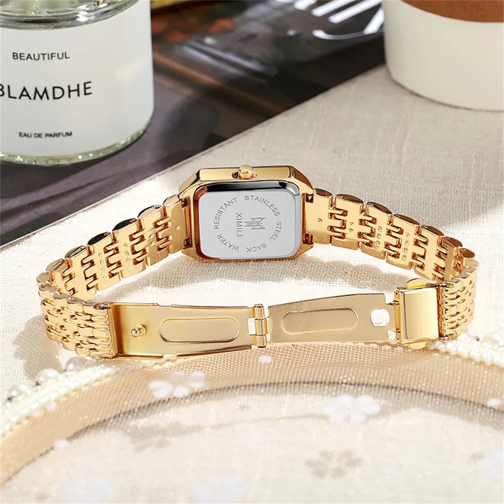 Novo relógio feminino – design leve e sofisticado, com pulseira de aço inoxidável. - Casslu