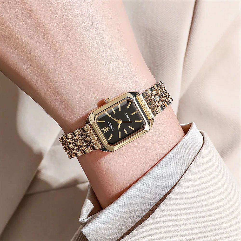 Novo relógio feminino – design leve e sofisticado, com pulseira de aço inoxidável. - Casslu