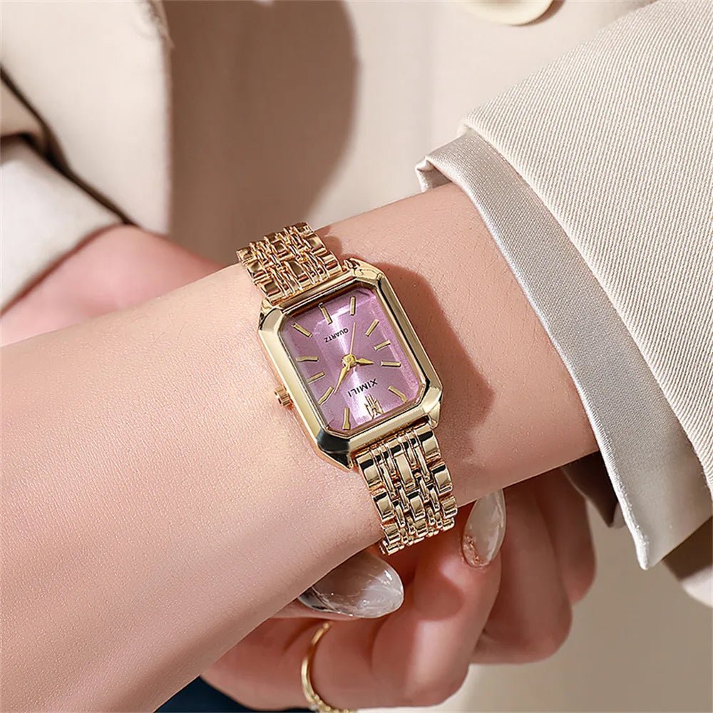 Novo relógio feminino – design leve e sofisticado, com pulseira de aço inoxidável. - Casslu
