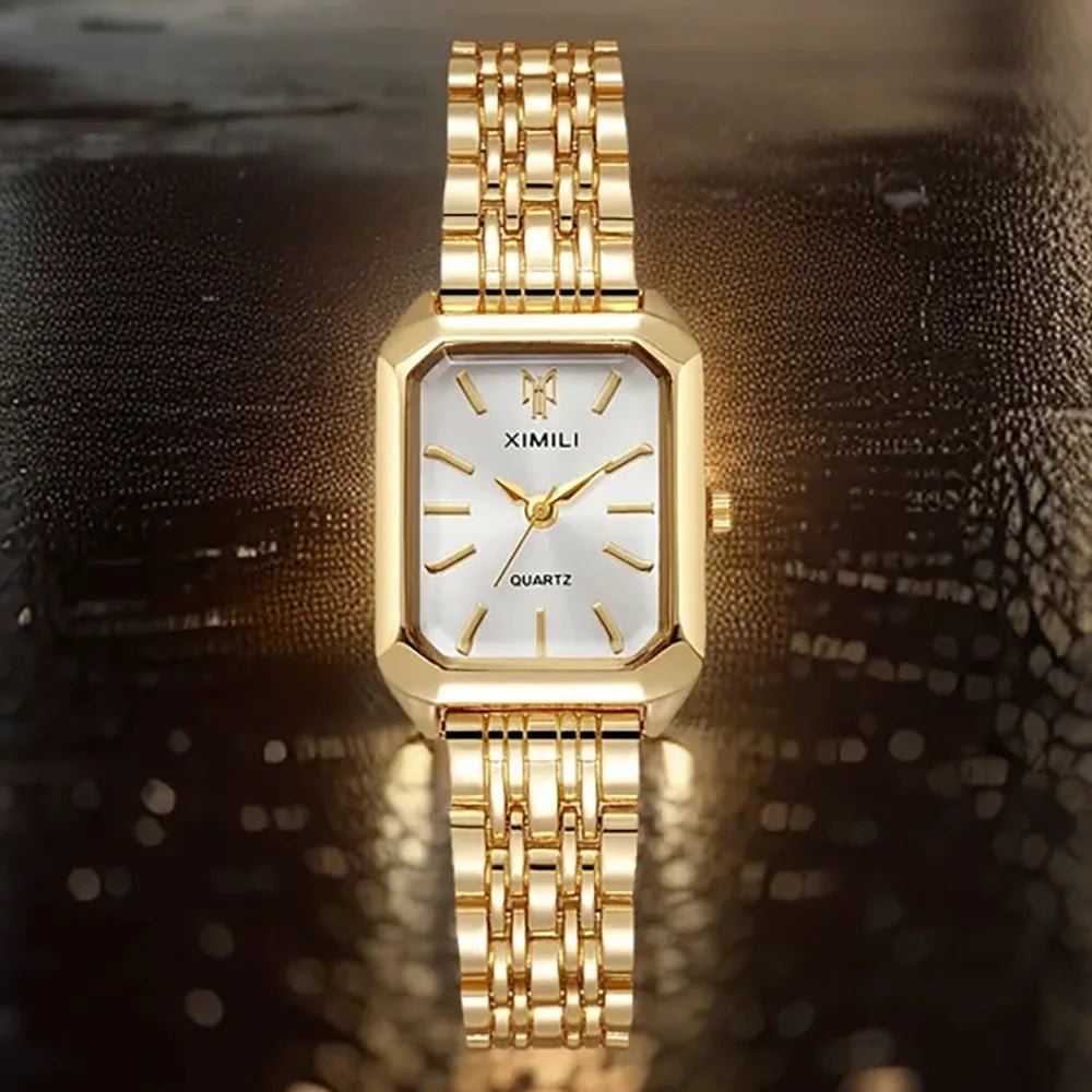 Novo relógio feminino – design leve e sofisticado, com pulseira de aço inoxidável. - Casslu
