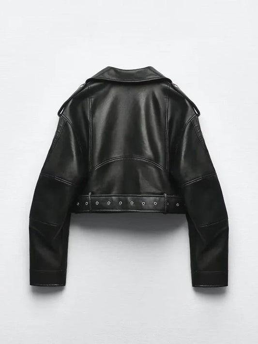 Jaqueta Biker Feminina Cropped - Casslu