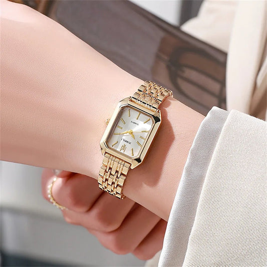 Novo relógio feminino – design leve e sofisticado, com pulseira de aço inoxidável. - Casslu